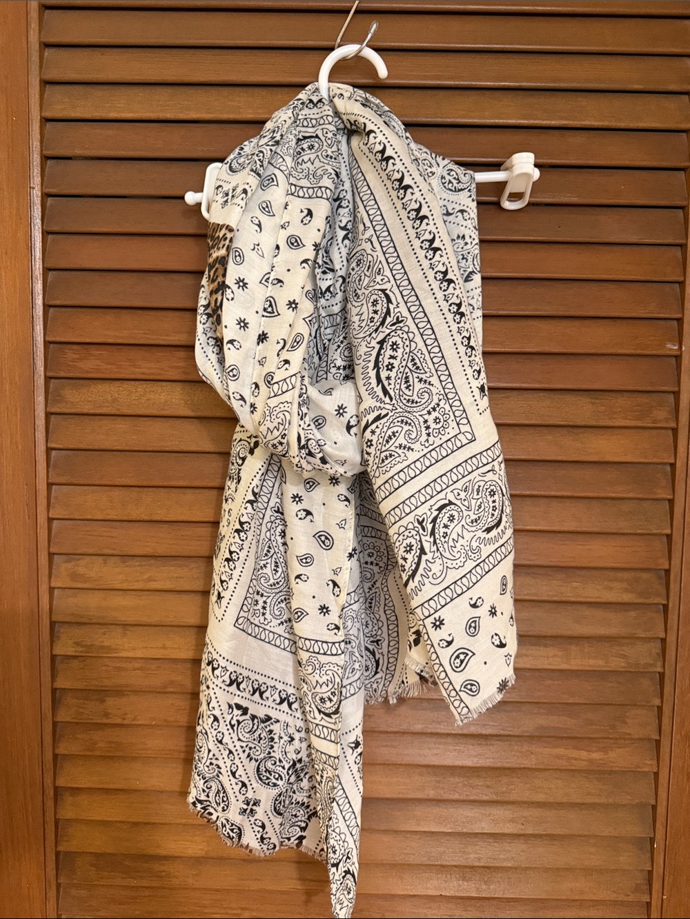 Cream & Black Bandana Scarf